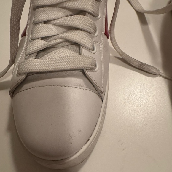 Prada White and Red Colorblock Sneakers - Picture 6 of 9